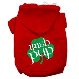 Irish Pup Screen Print Pet Hoodies (Color: Red, size: XS (8))