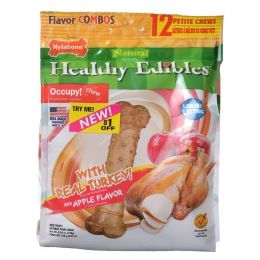 Nylabone Healthy Edibles Flavor Combos Treats - Turkey & Apple (size: Petite - 12 Pack)