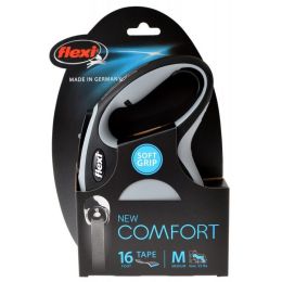 Flexi New Comfort Retractable Tape Leash - Gray (size: Medium - 16' Tape (Pets up to 55 lbs))