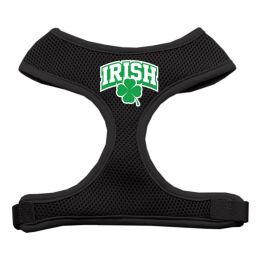 Irish Arch Screen Print Soft Mesh Pet Harness (Color: Black, size: medium)