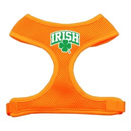 Irish Arch Screen Print Soft Mesh Pet Harness (Color: Orange, size: medium)