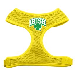 Irish Arch Screen Print Soft Mesh Pet Harness (Color: Yellow, size: medium)