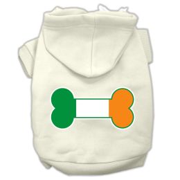 Bone Flag Ireland Screen Print Pet Hoodies (Color: Cream, size: Sm (10))