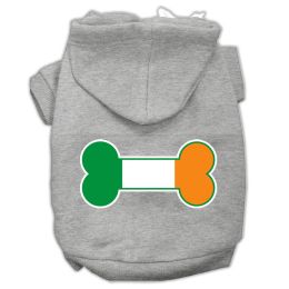 Bone Flag Ireland Screen Print Pet Hoodies (Color: Grey, size: Sm (10))