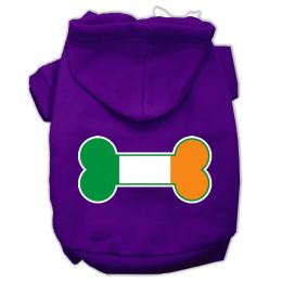 Bone Flag Ireland Screen Print Pet Hoodies (Color: Purple, size: Sm (10))