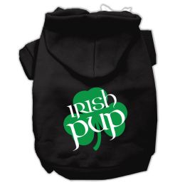 Irish Pup Screen Print Pet Hoodies (Color: Black, size: Sm (10))