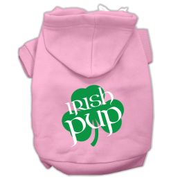 Irish Pup Screen Print Pet Hoodies (Color: Light Pink, size: Sm (10))