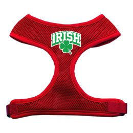 Irish Arch Screen Print Soft Mesh Pet Harness (Color: Red, size: Sm)
