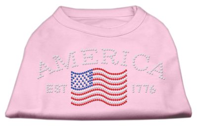 Classic American Rhinestone Shirts (Color: Light Pink, size: S)