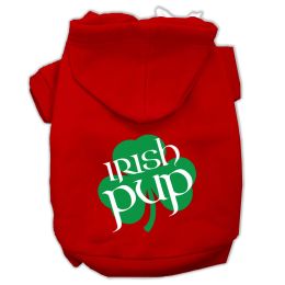 Irish Pup Screen Print Pet Hoodies (Color: Red, size: Med (12))
