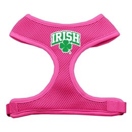 Irish Arch Screen Print Soft Mesh Pet Harness (Color: Pink, size: XL)