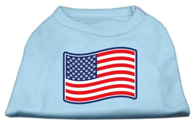 Paws and Stripes Screen Print Shirts (Color: Baby Blue, size: XXXL)