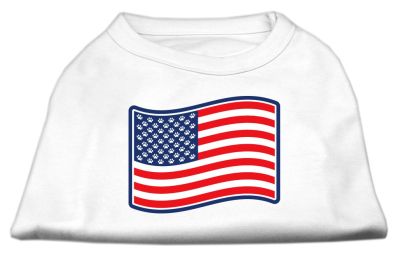 Paws and Stripes Screen Print Shirts (Color: White, size: XXXL)