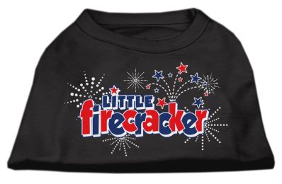 Little Firecracker Screen Print Shirts (Color: Black, size: XXXL)