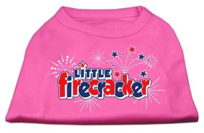 Little Firecracker Screen Print Shirts (Color: Bright Pink, size: XXXL)