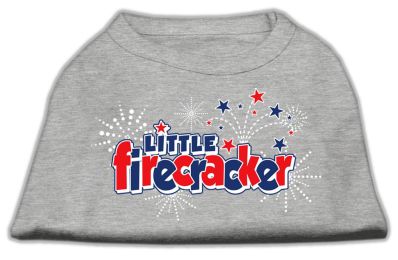 Little Firecracker Screen Print Shirts (Color: Grey, size: XXXL)
