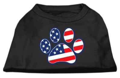 Patriotic Paw Screen Print Shirts (Color: Black, size: XXXL)