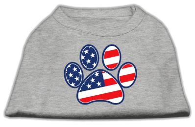Patriotic Paw Screen Print Shirts (Color: Grey, size: XXXL)