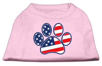 Patriotic Paw Screen Print Shirts (Color: Light Pink, size: XXXL)