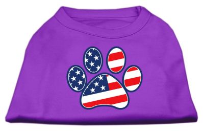 Patriotic Paw Screen Print Shirts (Color: Purple, size: XXXL)