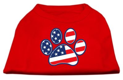 Patriotic Paw Screen Print Shirts (Color: Red, size: XXXL)