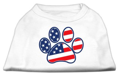 Patriotic Paw Screen Print Shirts (Color: White, size: XXXL)