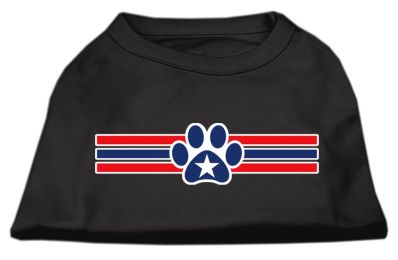 Patriotic Star Paw Screen Print Shirts (Color: Black, size: XXXL)