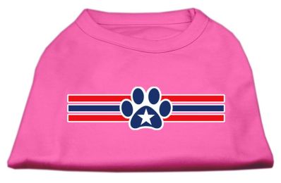 Patriotic Star Paw Screen Print Shirts (Color: Bright Pink, size: XXXL)
