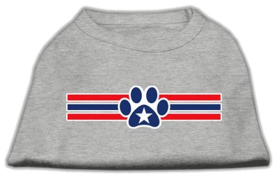 Patriotic Star Paw Screen Print Shirts (Color: Grey, size: XXXL)