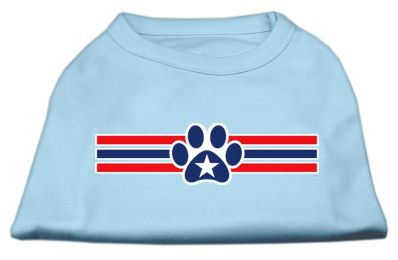 Patriotic Star Paw Screen Print Shirts (Color: Baby Blue, size: XXXL)