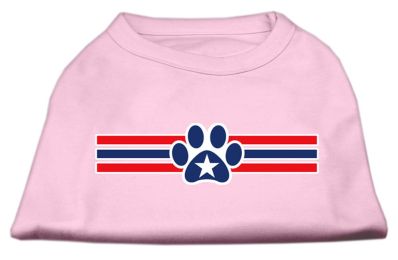 Patriotic Star Paw Screen Print Shirts (Color: Light Pink, size: XXXL)