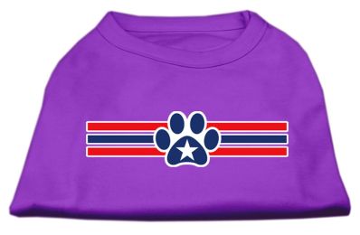 Patriotic Star Paw Screen Print Shirts (Color: Purple, size: XXXL)