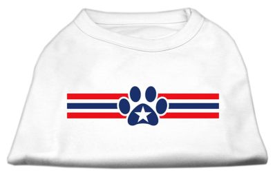 Patriotic Star Paw Screen Print Shirts (Color: White, size: XXXL)
