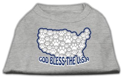 God Bless USA Screen Print Shirts (Color: Grey, size: XXXL)